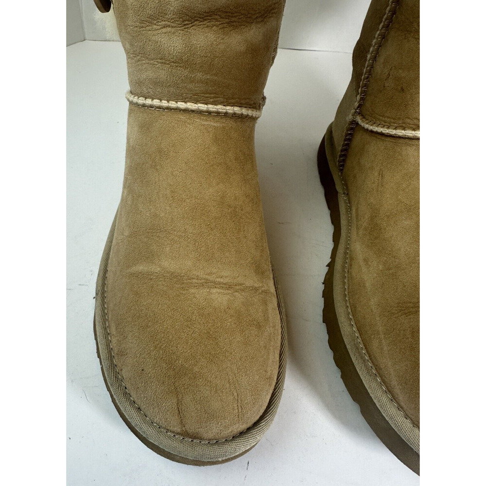 UGG Bailey Button Triplet II Boots Tall Fur Lined 1873 Tan Brown Women's Size 9 - Picture 4 of 16